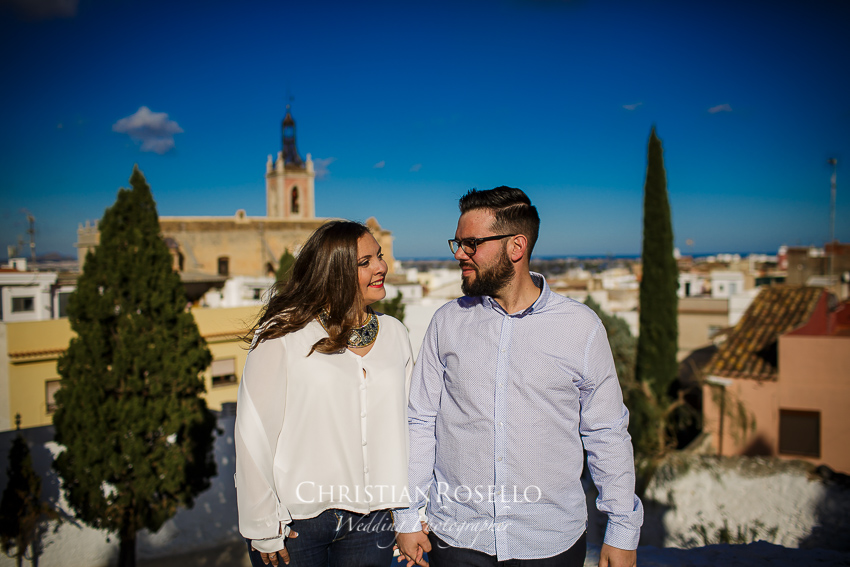 Pre Boda en el Castillo de Sagunto, Rosa y Carlos. Christian Roselló fotógrafo de bodas con sede en Valencia.